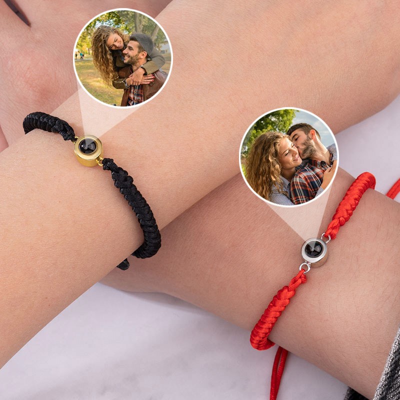 Pulsera de pareja con foto personalizada, regalo de Navidad y San Valentin para ella