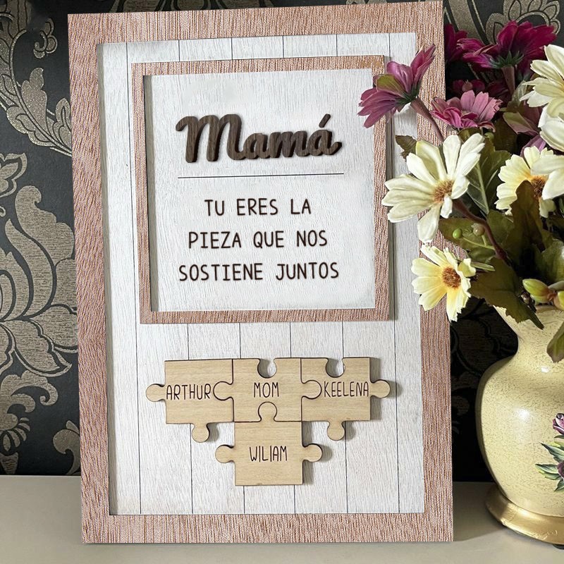 Piezas de rompecabezas personalizadas Signo de nombre Regalo del día de la madre