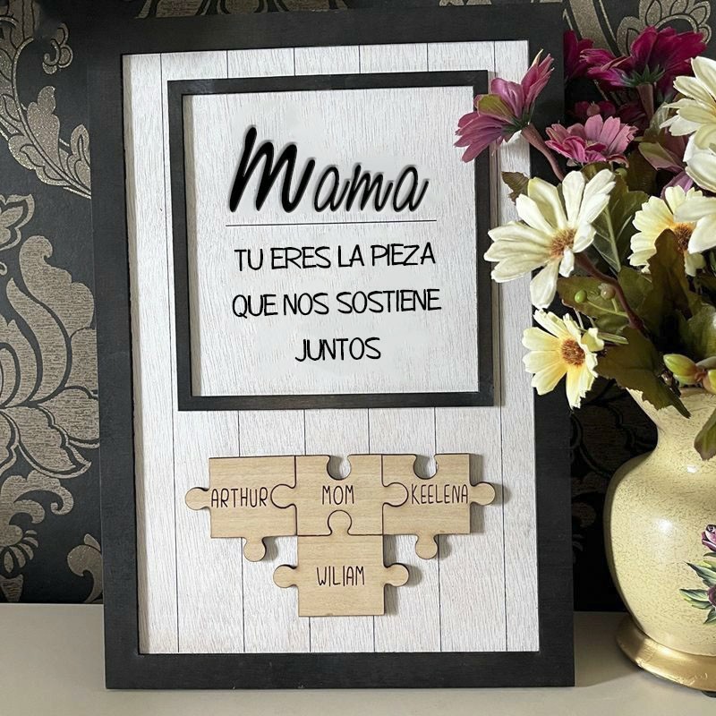 Piezas de rompecabezas personalizadas Signo de nombre Regalo del día de la madre