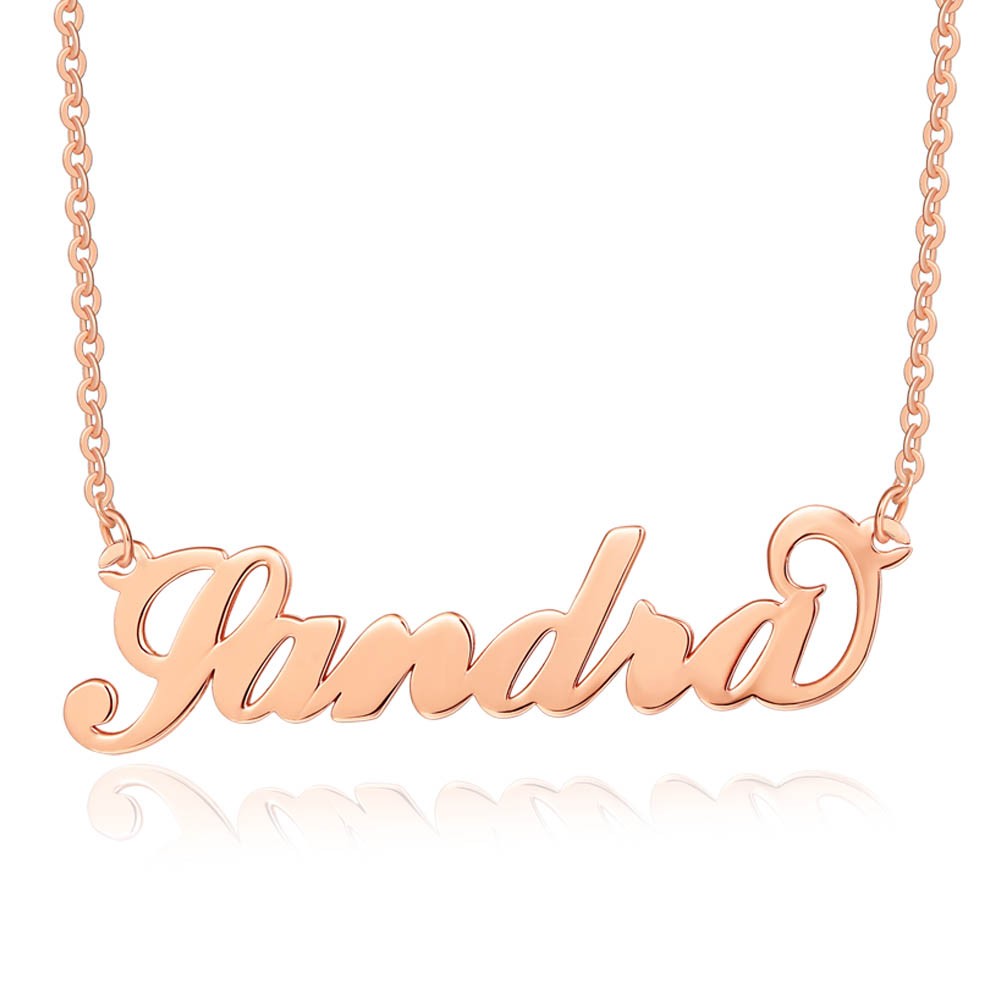 Collar personalizado con nombre "Carrie" chapado en oro rosa de 18 quilates