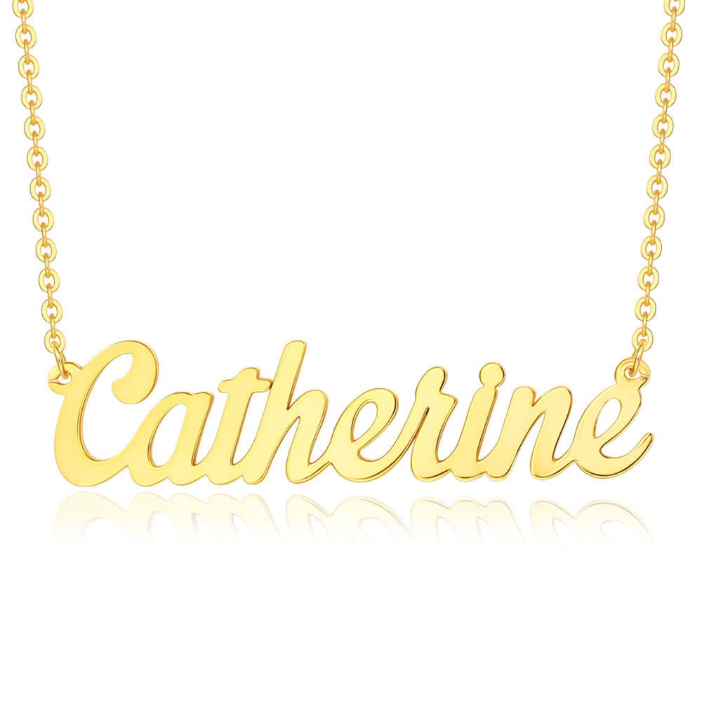 Collar personalizado con nombre clásico en oro de 18 quilates para ella