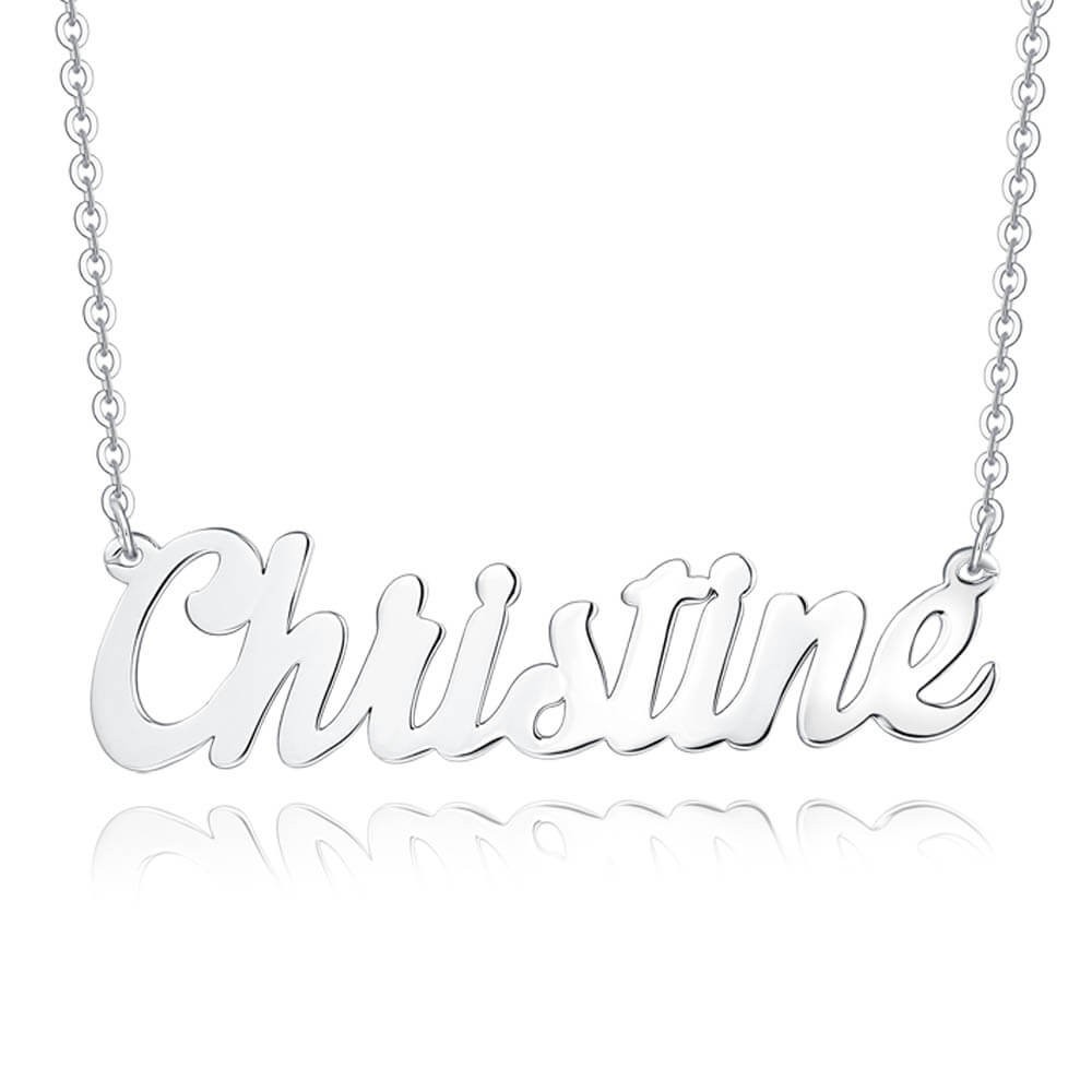 Collar personalizado de plata con nombre clásico para ella