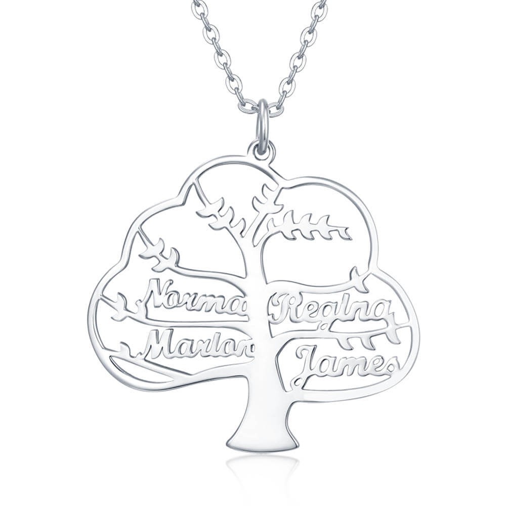 Collar personalizado con nombre de árbol genealógico con 1-8 nombres, regalo para mamá y abuela