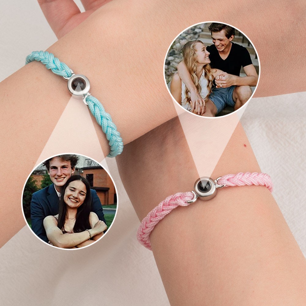 Pulsera de proyeccion de fotos de pareja personalizada, regalo conmemorativo para novio, regalo de San Valentin para el